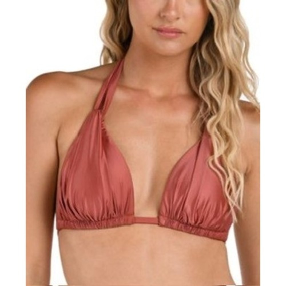 NWT La Blanca Women's Earth Goddess Halter Bikini Top 6 Triangle Halter UPF 50+